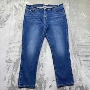 Levi's Boyfriend Jeans Women Sz 32 Fit 35" Blue Denim Casual Comfort Relaxed Fit